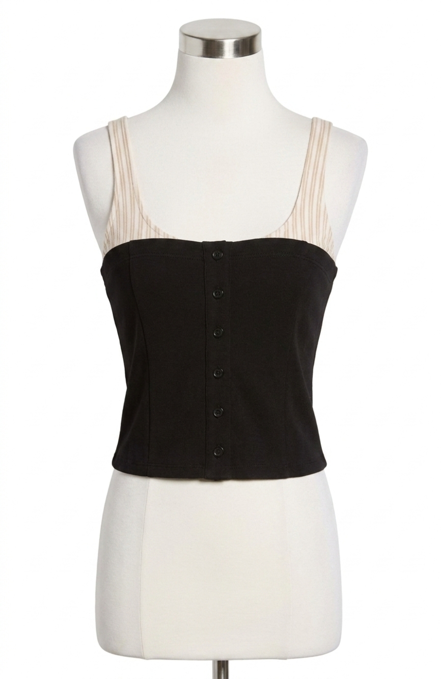 NEW DREW moon tank top in black